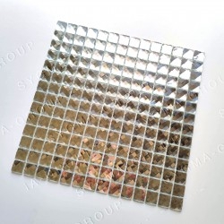 Carrelage mosaique en verre effet diamant modele ADAMA ARGENT