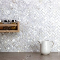 Witte schelp parelmoer mozaïektegel voor keuken of badkamer LIVVO