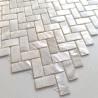 Mosaico em madrepérola de concha branca para cozinha ou banheiro LIVVO