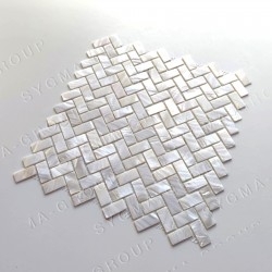 Mosaico madreperla conchiglia bianca per cucina o bagno LIVVO