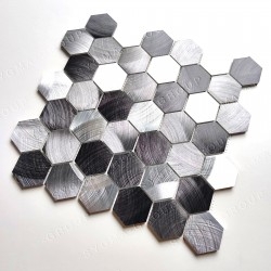 Piastrella esagonale in alluminio per parete cucina modello ABBIE GRIS