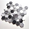 Sechseckige Aluminiumfliese für Küchenwand Modell ABBIE GRIS