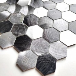Sechseckige Aluminiumfliese für Küchenwand Modell ABBIE GRIS