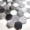 Azulejo hexagonal de aluminio para pared de cocina modelo ABBIE GRIS