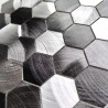 Carrelage hexagonal en aluminium pour mur cuisine modele ABBIE GRIS