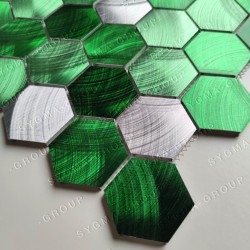 Mosaico em metal alumínio para parede de cozinha ou banheiro modelo ABBIE VERT