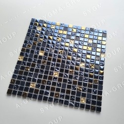 Mosaico preto iridescente para parede de cozinha ou banheiro modelo YAKO