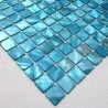 Mother of pearl tiles and shell blue mosaic model NACARAT BLEU