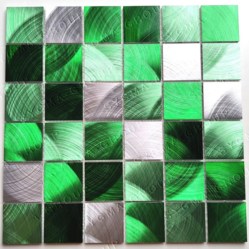 Carrelage mural metal aluminium pour cuisine modele CARSON VERT