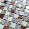 Azulejos de mosaico de vidrio y piedra y metal para suelo y pared modelo HORACE