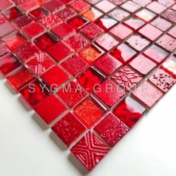 Azulejo de cocina y malla mosaico de baño modelo Alliage Rouge