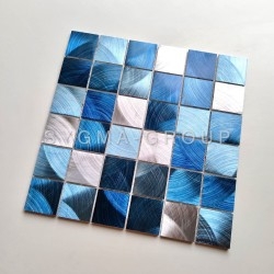 Mosaik Metall fliesenwand für Küche oder Badezimmer CARSON BLEU