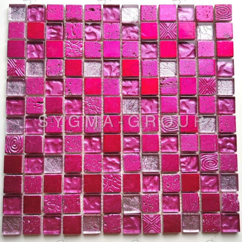 Mosaic bathroom and kitchen wall tiles model Alliage Fuchsia