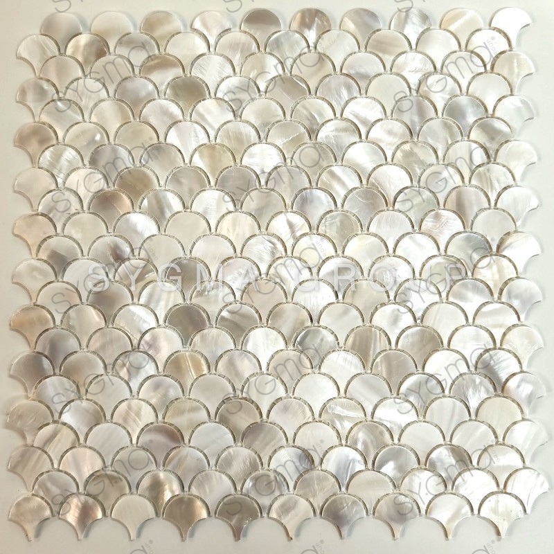Badezimmerfliesen aus Perlmutt für Boden und Wand Sirene Blanc