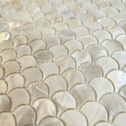 Piastrelle bagno in madreperla per pavimento e rivestimento SIlene Blanc