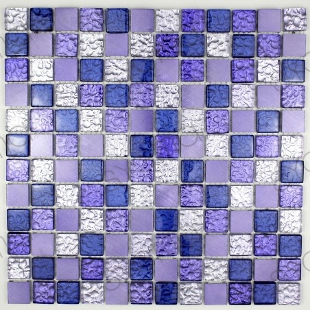 Mosaik für Bad und Dusche Glas und Aluminium ma-nom-vio