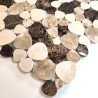 Pebble stone marble shower floor tiles model Galene