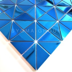 mosaicos de parede de cozinha em aço inoxidável Kubu Bleu