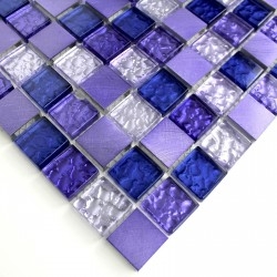 Mosaik für Bad und Dusche Glas und Aluminium ma-nom-vio