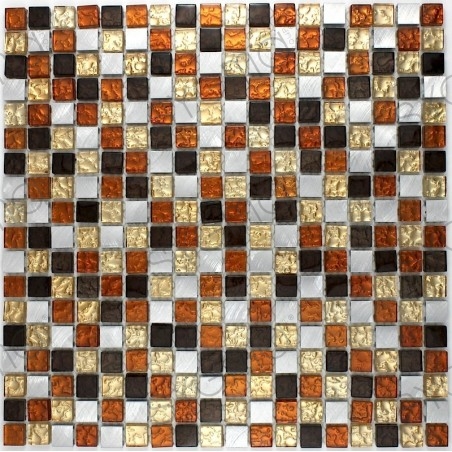 Mosaik für Bad und Dusche Glas und Aluminium ma-slo-mok