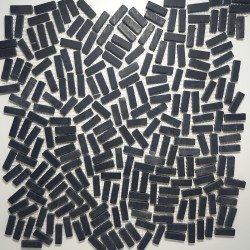 Carrelage mosaïque Forio en marbre noir – design moderne pour cuisine et douche.
