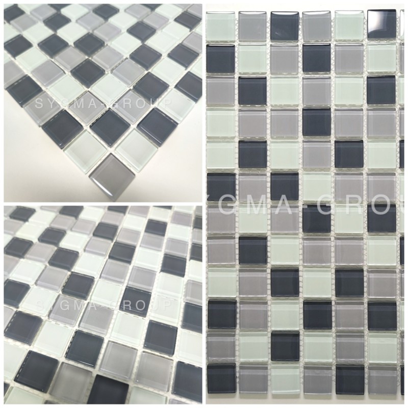 Grey bathroom wall mosaic Azan Grey, elegant for shower areas.