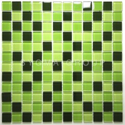Mosaico verde de vidrio para salpicadero de cocina y ducha