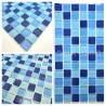 Azan Blue sample kitchen tile in glass mosaic, modern design.