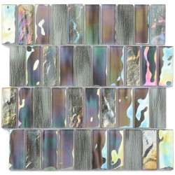 Glass mosaic tile Pamira Brown for modern bathroom walls