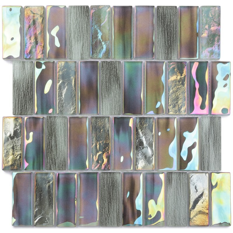 Glass mosaic tile Pamira Brown for modern bathroom walls