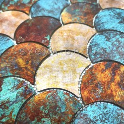 Piastrelle da parete mosaico HARLO rame e blu eleganti