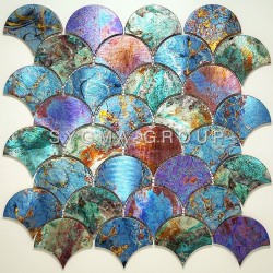 Piastrelle mosaico bagno Rubbens in alluminio colorato per rivestimenti moderni.