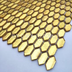Elegant bathroom wall tiles Zina Gold glass mosaic for shower walls