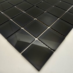 Mosaïque Meghan Noir Verre Miroir Noir Effet 3D