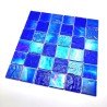 Mosaïque Verre Bleu Irisé Meryl Bleu - Crédence Salle de Bain Lux