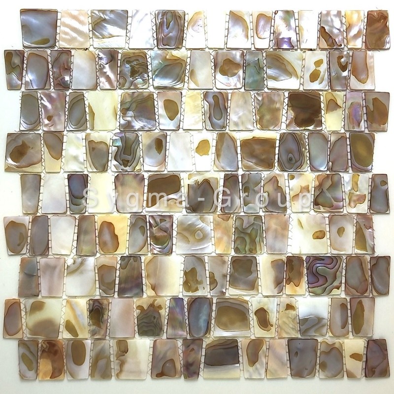 Carrelage salle de bain Mosaïque Nacre Leandre. Finition luxe pour mur de douche.