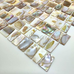 Mosaïque sol ou mur Carrelage salle de bain Nacre Leandre Naturel. Design moderne et élégant.