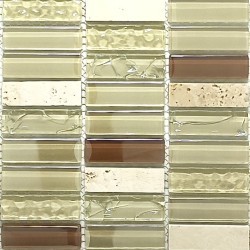 Colby Beige badkamer mozaïek – Elegantie in glas en steen voor douche, keuken en muren