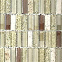 Colby Beige Bathroom Mosaic Tile – Elegant Glass and Stone for Shower, Kitchen, and Walls