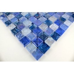 Mosaique salle de bains pour mur et sol en verre Arezo bleu