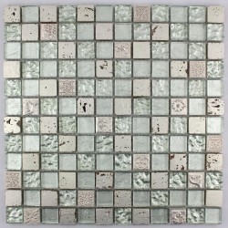 mosaico de piedra y baño de cristal mvp-met-sil