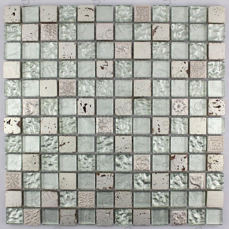 mosaico in pietra e bagno di vetro mvp-met-sil