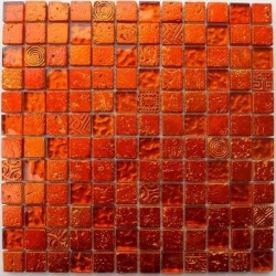 Bathroom mosaic shower floor and wall Alliage Orange