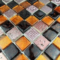 mosaic stone and glass bathroom Alliage Cafe
