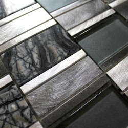mosaico per bagno e doccia in vetro e alluminio ma-cet-gri