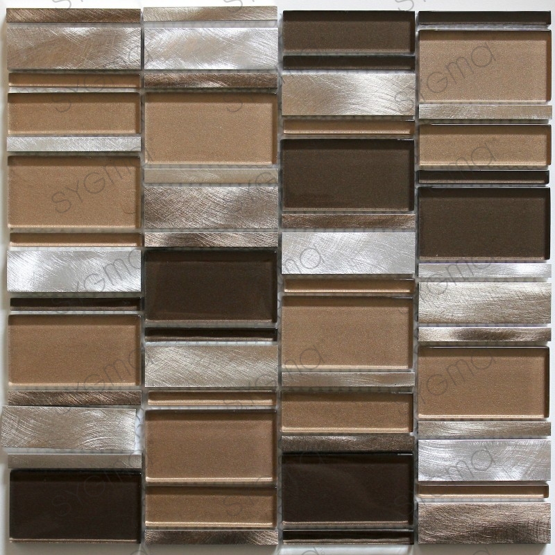 Mosaik für Bad und Dusche Glas und Aluminium ma-cet-mar
