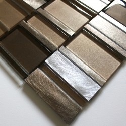 Mosaik für Bad und Dusche Glas und Aluminium ma-cet-mar