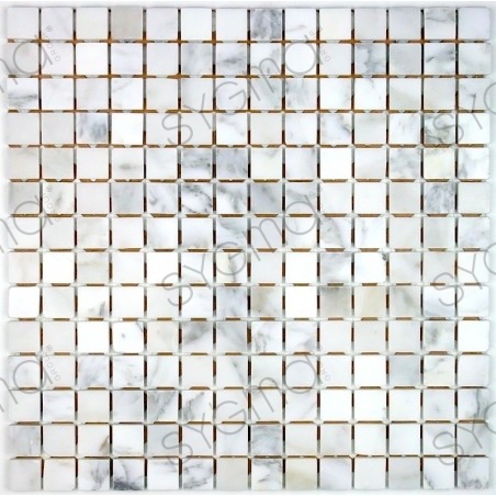 Pavimento o parete in pietra a mosaico in marmo modello NIZZA BLANC